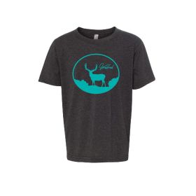 Youth Teal/Charcoal Deer Shirt (size: L-10/12)